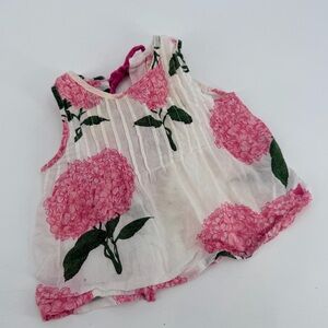Pink Chicken Floral Top Baby 3-6 months FLAW